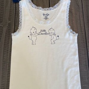 NWT Brandy Melville Little Devils Graphic Ronnie Lace Trim Tank Top